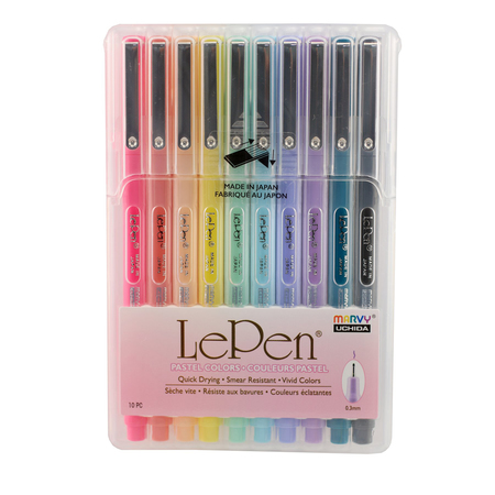 MARVY UCHIDA LePen Micro-Fine Point Pen, Pastel, 10 Colors 4300_10P